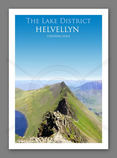 Lakeland Poster - Striding Edge Helvellyn