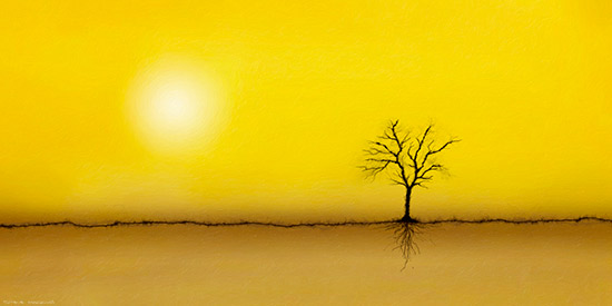 Yellow Sky 1 - Flowers & Trees Art - Art Prints Yellow Sky 1