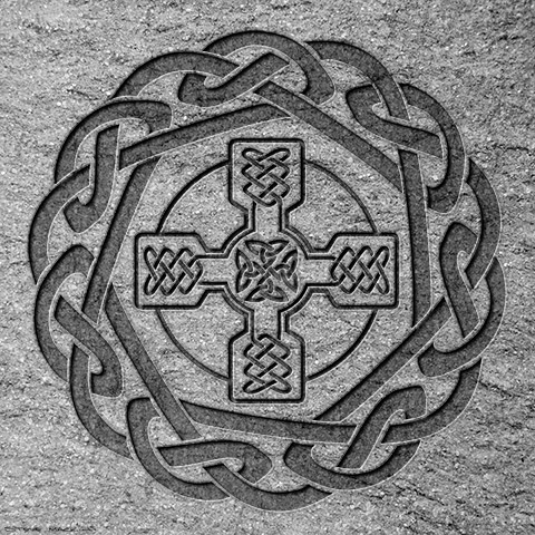 Celtic Knot Artwork in stone Art Print