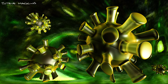 Green Virus - Graphic Art - Art Prints Green Virus