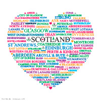 # Love Scotland, High Resolution, Iconic, Scotland, LOVE, Heart, Illustration, Artwork, Art, Vector Graphic Artwork Print