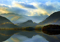 Lake District, Cumbria, Castle Crag, Lake, Derwentwater, Landscape, Mixed-Media