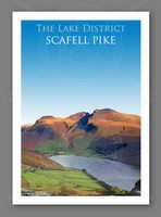 Scafell Pike  Lake District, Mountains, Fells, Art Illustration, Cumbria