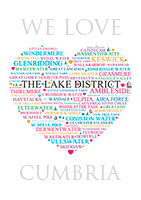 We Love Lake District - Cumbria Art Print