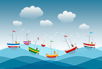Fishing Boat Race, Vector Graphics Artwork Print Fishing Boat, Cove, Fishing Boat, Seaside, Art, Artwork, Prints, Fine Art