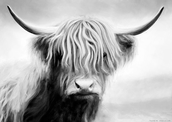 Ella the Highland Cow II (mono)