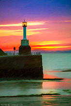 Maryport, Lighthouse, Sunset, Cumbria