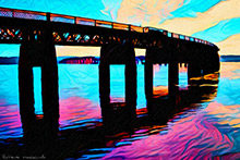 Railway Bridge over River Tay Artwork Print Painting
