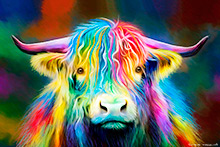 Highland Bull ,Art, Artwork, Art Print, Wall Art, Landscape Art, Wildlife Art