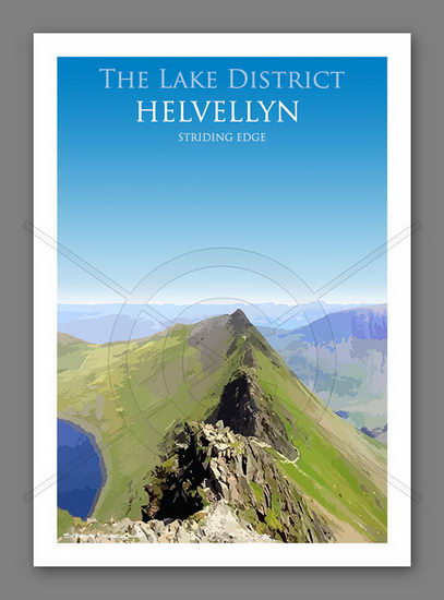 Helvellyn ~ Lake District Art Poster - Lake District Illustrations - Maryport Cumbria, Wildlife & Landscape Prints Helvellyn ~ Lake District Art Poster