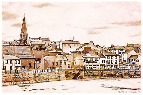 Maryport Illustration - Maryport Town - Maryport Cumbria, Wildlife & Landscape Prints Maryport Illustration