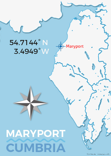 Maryport Cumbria Map Illustration