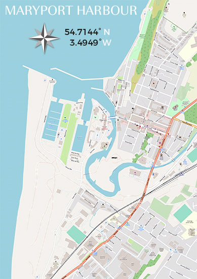 Maryport Harbour Map Illustration