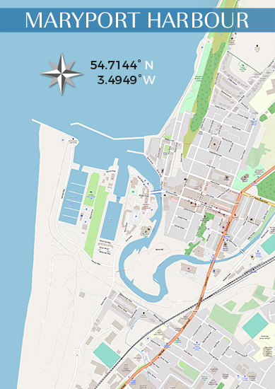 Maryport Harbour Map Illustration