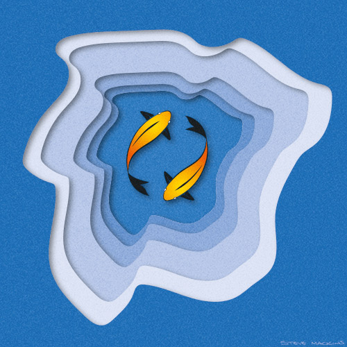 Koi Fish Pool I - Graphic Art - Art Prints Koi Fish Pool I