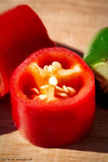 Red Chilli Pepper Slice - Kitchen Art - Art Prints Red Chilli Pepper Slice