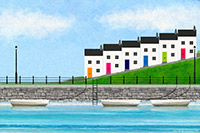 Harbour, Boats, Hill, Sea, Houses, Cottages,