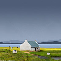 Sheep, Isle, Harris, Lewis, Out Hebrides,  Croft, Cottage, Art Print 
