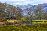 Lake District, River Brathay, Elterwater, Langdales, Skelwith, Art Print
