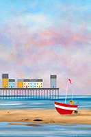 Fishing Boat, Cove, Pastel Sky, Pier, Fishing Boat, Seaside, Art, Artwork, Prints, Fine Art