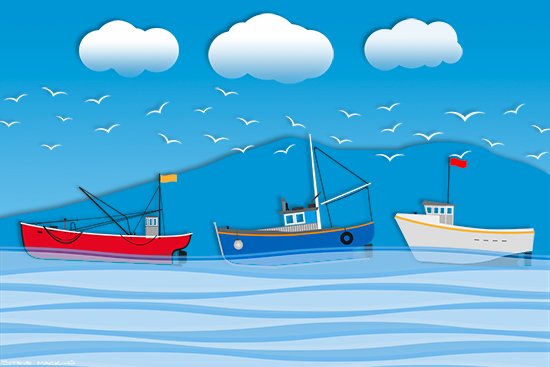 Fishing Boats - Seaside & Fishing Boats - Lake District Herdwick Sheep, Wildlife & Landscape Prints Fishing Boats