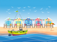 Beach Huts & Fishing Boats III