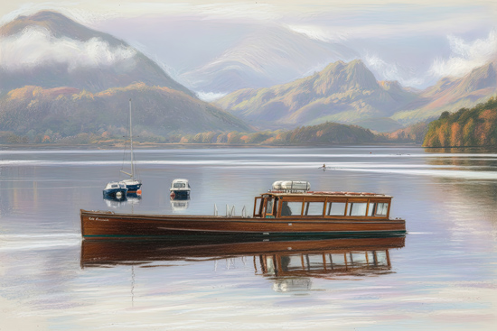 Derwentwater Launch - Lake District Scenic - Art Prints Derwentwater Launch