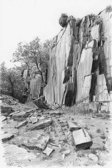 Tilberthwaite Quarry Langdale Sketch