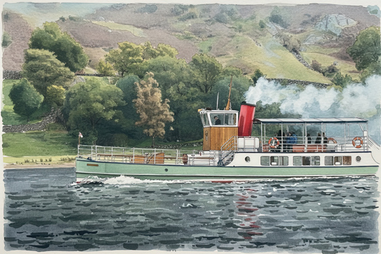 Raven Ullswater Steamer - Lake District Scenic - Art Prints Raven Ullswater Steamer