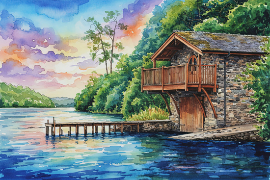 Duke of Portland Boathouse Ullswater - Lake District Scenic - Art Prints Duke of Portland Boathouse Ullswater