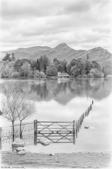 Derwentwater Keswick Sketch