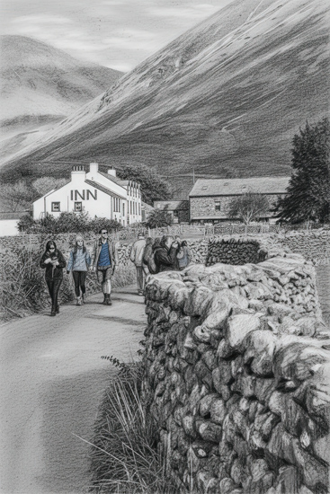 Wasdale Inn Lake District Sketch 