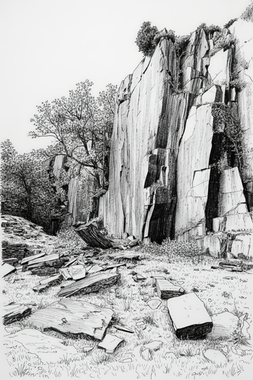 Tilberthwaite Quarry Langdale Sketch