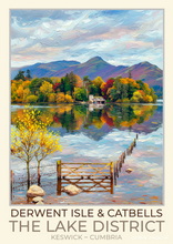 Derwent Isle & Catbells Art Poster - Lake District Poster Art Print