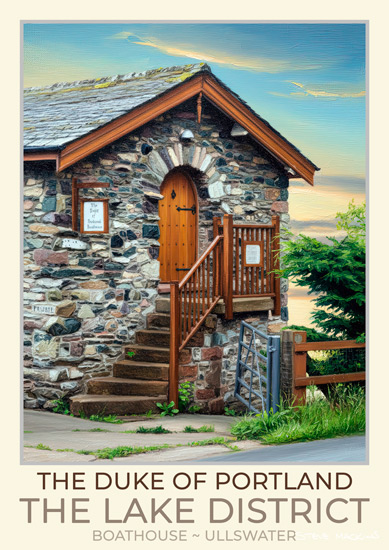Duke of Portland Boathouse Art Poster - Lake District Poster - Art Prints Duke of Portland Boathouse Art Poster