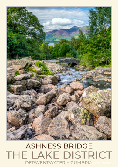 Ashness Bridge Art Poster - Lake District Poster - Art Prints Ashness Bridge Art Poster
