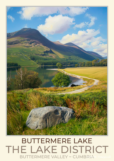 Buttermere Art Poster - Lake District Poster - Art Prints Buttermere Art Poster