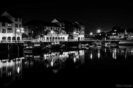 Ritson Wharf Maryport Night Scene - Maryport Harbour - Maryport Cumbria, Wildlife & Landscape Prints Ritson Wharf Maryport Night Scene