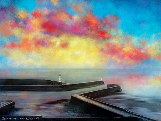 Maryport Piers (Oil Painting) - Maryport Art - Maryport Cumbria, Wildlife & Landscape Prints Maryport Piers (Oil Painting)