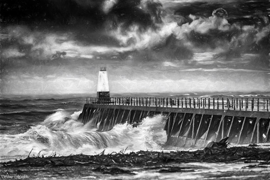 Maryport Storm - Maryport Piers - Maryport Cumbria, Wildlife & Landscape Prints Maryport Storm