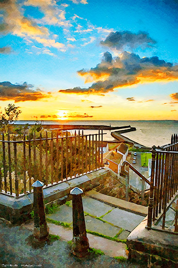 Market Steps View Maryport - Market Steps Views - Maryport Cumbria, Wildlife & Landscape Prints Market Steps View Maryport