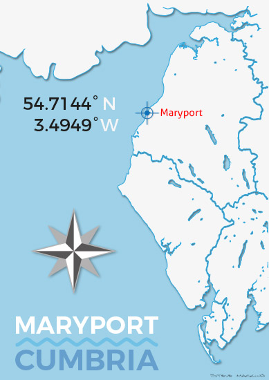 Maryport Cumbria Map Illustration - Maryport Art - Maryport Cumbria, Wildlife & Landscape Prints Maryport Cumbria Map Illustration