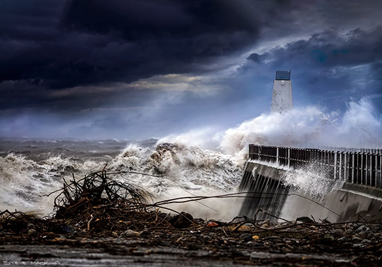 Storm Gertrude Maryport - Maryport Piers - Maryport Cumbria, Wildlife & Landscape Prints Storm Gertrude Maryport